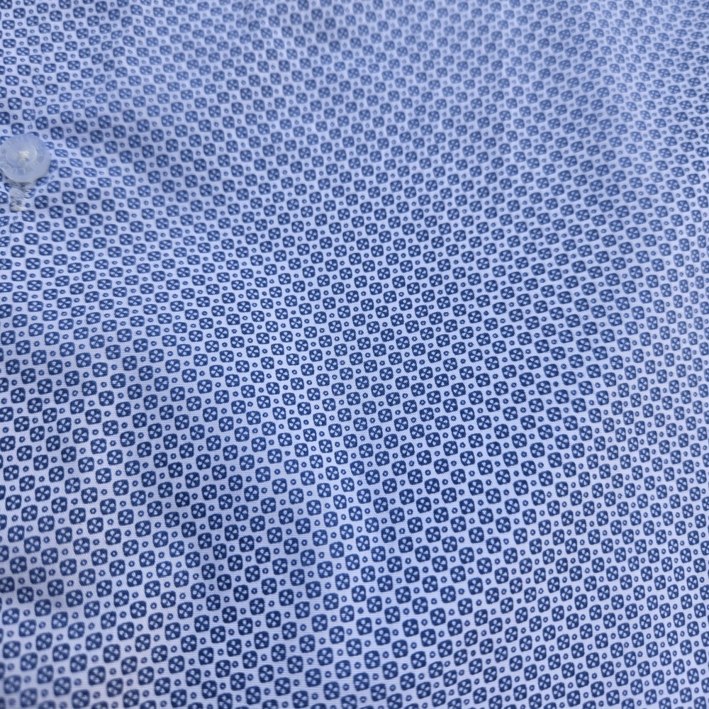 Lucky Brand Shirt Men's Medium Blue Slim Fit Stretch Botton Up Long Sleeve - Picture 10 of 14